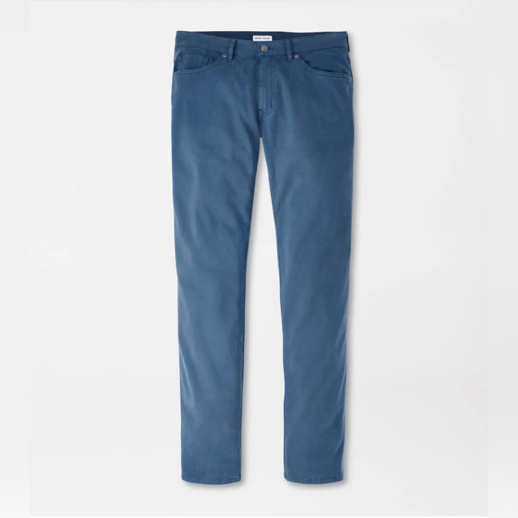Peter Millar Signature Sateen Five-Pocket Pant, Navy, 42x32